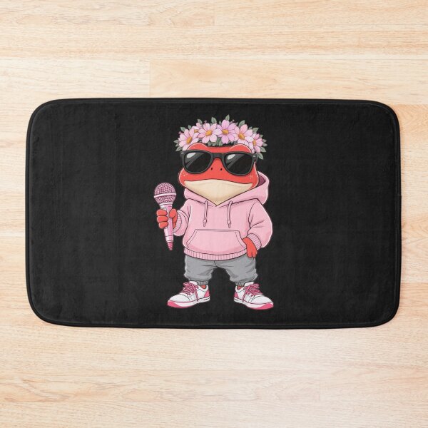 Item preview, Pink Flower Crown Music Frog – Cute Aesthetic Frog Singer Illustration designed and sold by ColorSplash123.