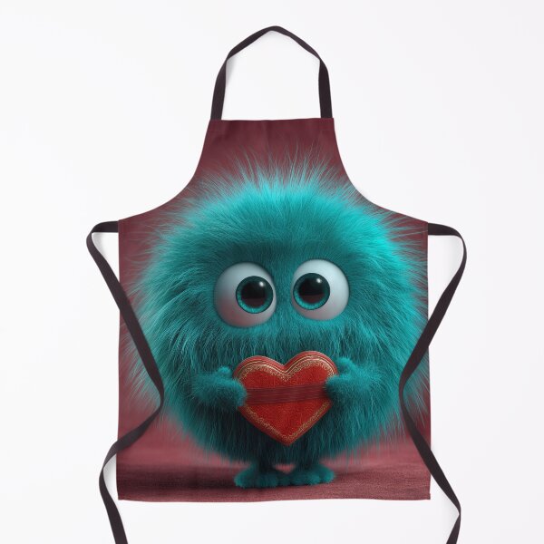 Item preview, Cute Blue Monster Holding a Heart – Valentine’s Day Illustration designed and sold by Hakubiya.