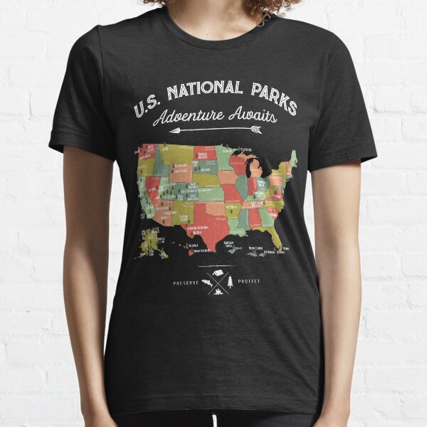 Nationalpark Karte Vintage T-Shirt - Alle 59 Nationalparks Essential T-Shirt