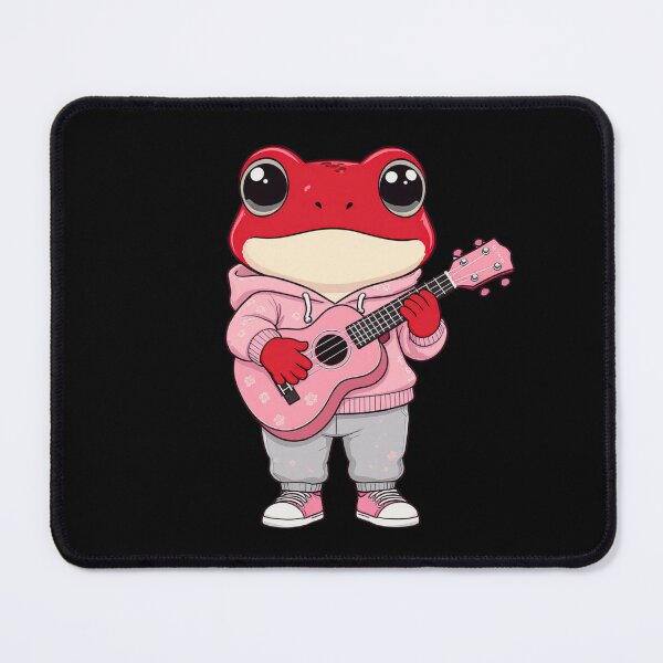 Item preview, Pink Ukulele Soft-Girl Frog – Cute Pastel Frog Music Illustration designed and sold by ColorSplash123.