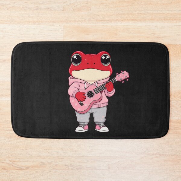 Item preview, Pink Ukulele Soft-Girl Frog – Cute Pastel Frog Music Illustration designed and sold by ColorSplash123.