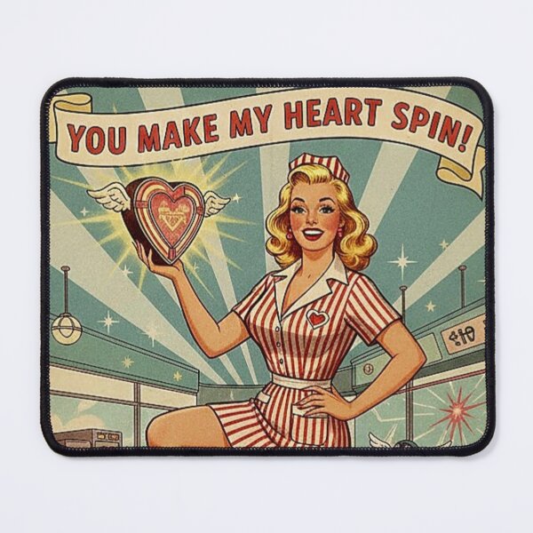 Item preview, You Make My Heart Spin: Retro Cupcake Pin-Up Valentine designed and sold by Art's Diner.