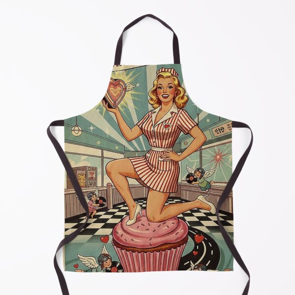 Item preview, You Make My Heart Spin: Retro Cupcake Pin-Up Valentine designed and sold by Art's Diner.
