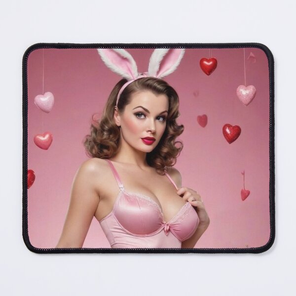Item preview, Vintage 1950s Glamour Bunny – Retro Pin-Up Valentine Art designed and sold by MissSaylor.