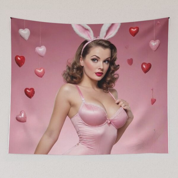 Item preview, Vintage 1950s Glamour Bunny – Retro Pin-Up Valentine Art designed and sold by MissSaylor.