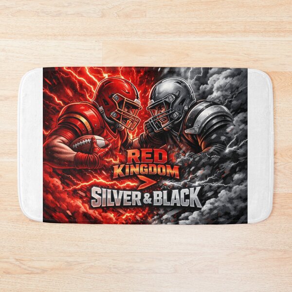 Item preview, Red Kingdom vs Silver & Black – Aggressive Football Rivalry Lightning Art  designed and sold by GloboStyle Design .