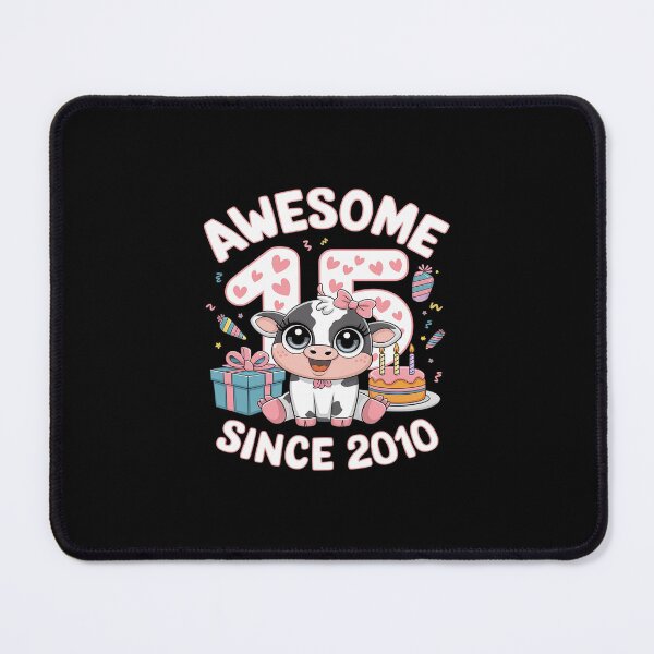 Item preview, 15th Birthday Cow Theme 15 Year Old Awesome Since 2010  designed and sold by MarkLeedsArt.
