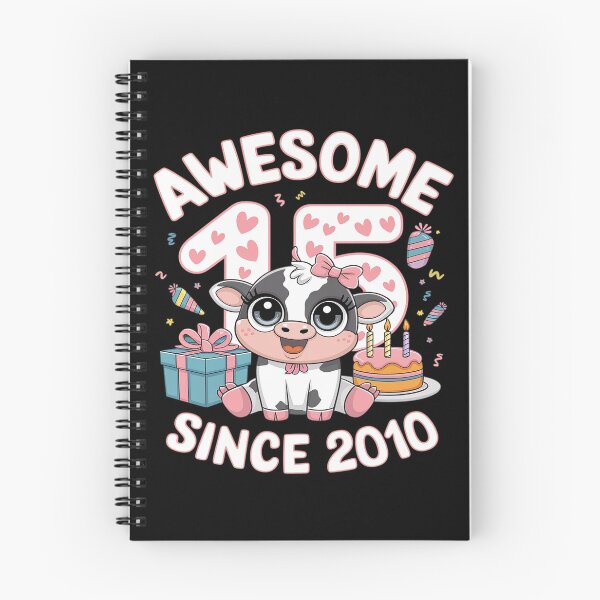 Item preview, 15th Birthday Cow Theme 15 Year Old Awesome Since 2010  designed and sold by MarkLeedsArt.
