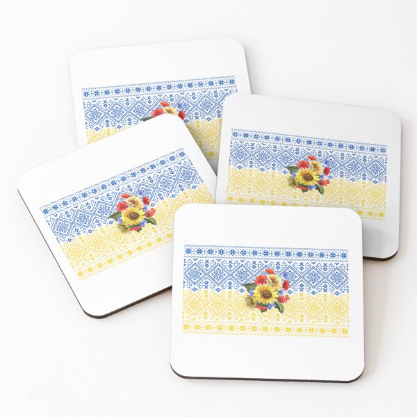Item preview, Ukrainian Embroidery Blue & Yellow | Poppies and Sunflowers Art designed and sold by Julison2015.
