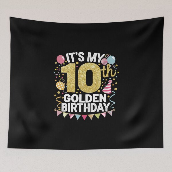 Item preview, It's My 10th Golden Birthday 10 Year Old Bday Kids Born 2013  designed and sold by DigitaldeligArt.