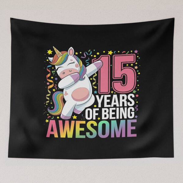 Item preview, 15th Birthday Dabbing Unicorn Party 15 Years Old Girls  designed and sold by MarkLeedsArt.