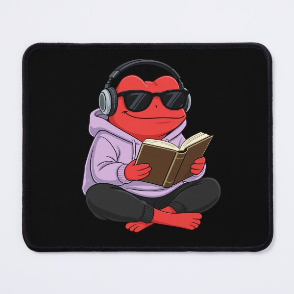 Item preview, Reading Bookworm Frog – Cozy Aesthetic Frog Reading Illustration designed and sold by ColorSplash123.