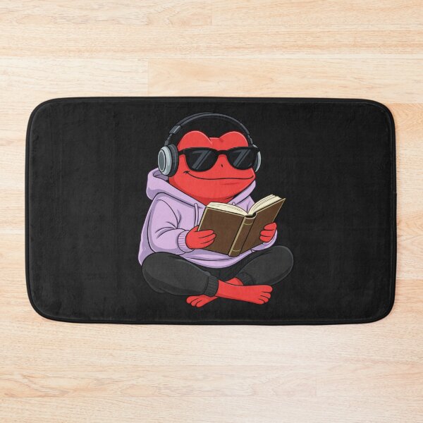 Item preview, Reading Bookworm Frog – Cozy Aesthetic Frog Reading Illustration designed and sold by ColorSplash123.