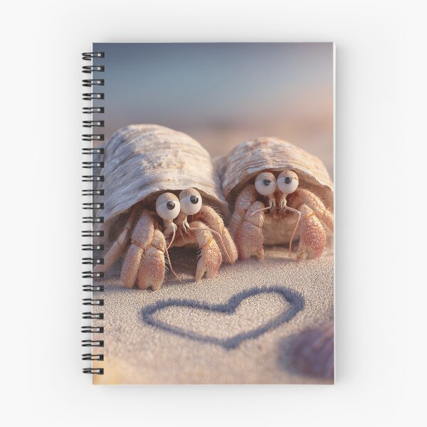 Item preview, Hermit Crab Love on the Beach – Valentine’s Day Illustration designed and sold by Hakubiya.