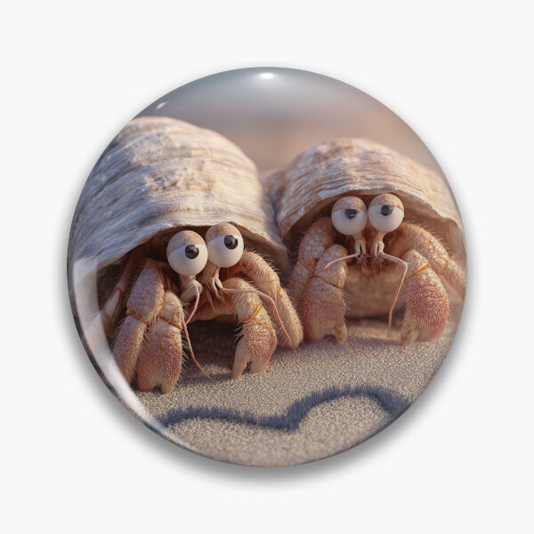 Item preview, Hermit Crab Love on the Beach – Valentine’s Day Illustration designed and sold by Hakubiya.