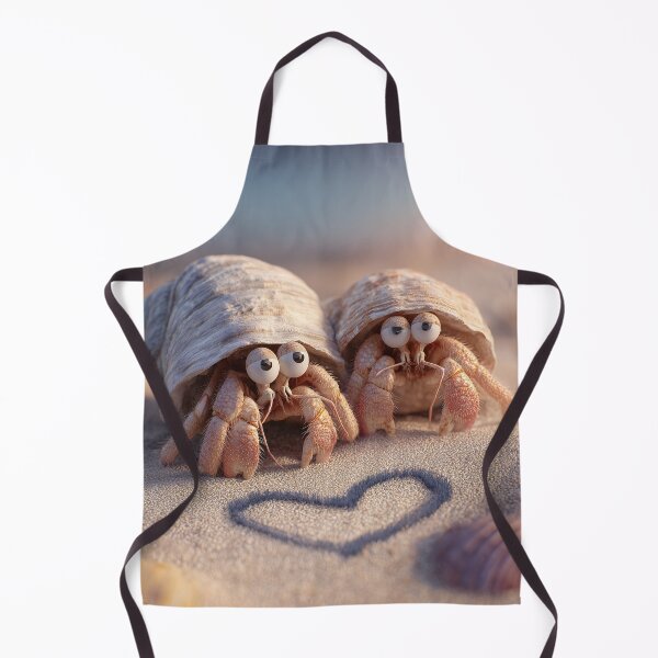 Item preview, Hermit Crab Love on the Beach – Valentine’s Day Illustration designed and sold by Hakubiya.