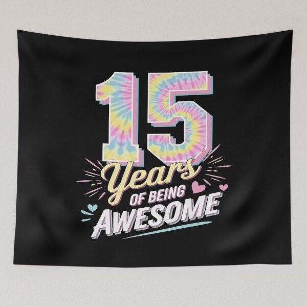 Item preview, 15th Birthday Idea Tie-Dye 15 Year Of Being Awesome designed and sold by MarkLeedsArt.