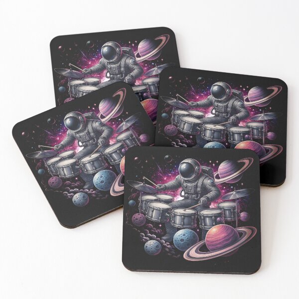 Item preview, Techno Sunrise Astronaut Drummer: Deep House Drummers Gift designed and sold by Pixel4you.