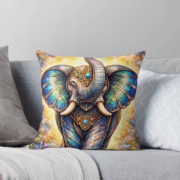 Item preview, Stained Glass Elephant – Symbol of Luck and Wisdom designed and sold by Creativeeworld777.