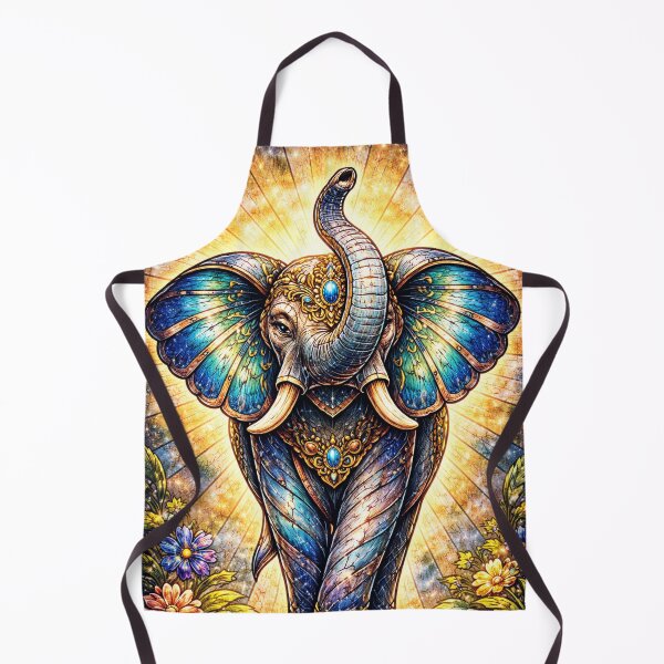 Item preview, Stained Glass Elephant – Symbol of Luck and Wisdom designed and sold by Creativeeworld777.