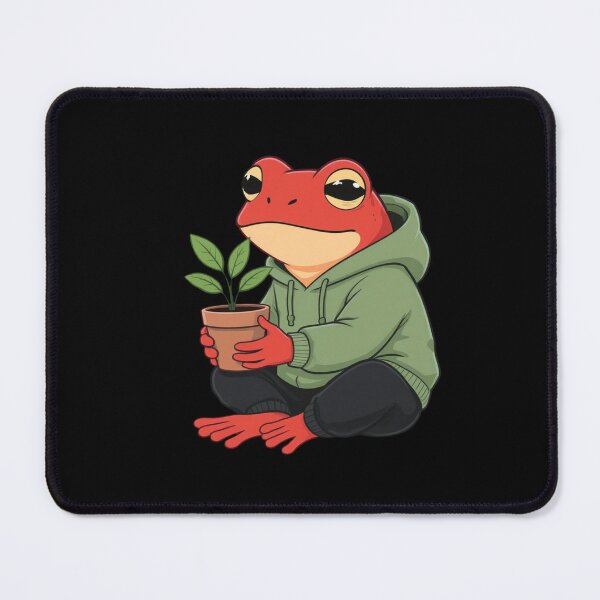 Item preview, Plant Lover Frog – Cute Aesthetic Frog with Plant Illustration designed and sold by ColorSplash123.