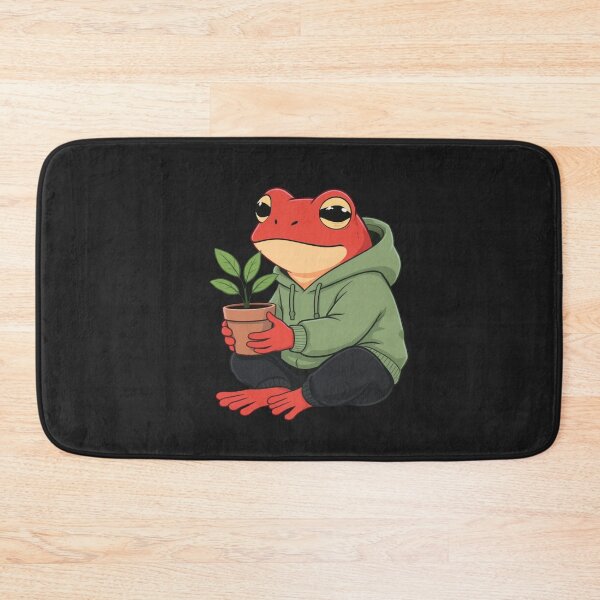 Item preview, Plant Lover Frog – Cute Aesthetic Frog with Plant Illustration designed and sold by ColorSplash123.
