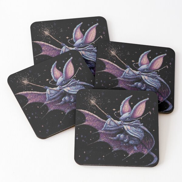 Item preview, Cute Bat Wizard Pixel Art designed and sold by Kaos-Bit.