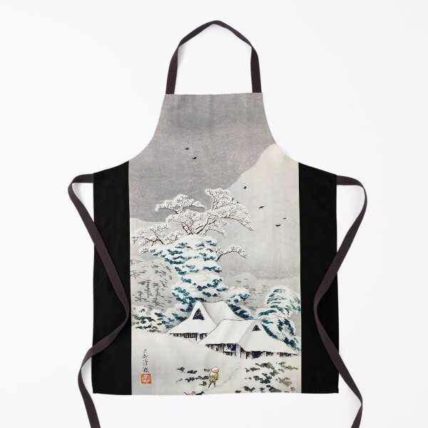 Item preview, Snowy Rural Village with Dogs - Hiroaki Takahashi Vintage Print designed and sold by Open Canvas.