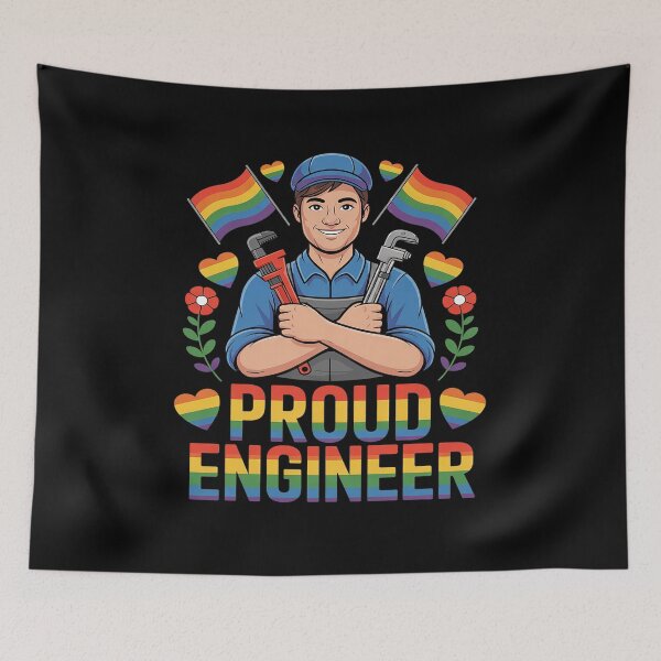 Item preview, Proud Mechanic Costume Funny Job Proud LGBT Rainbow Flag  designed and sold by VerseFarm.
