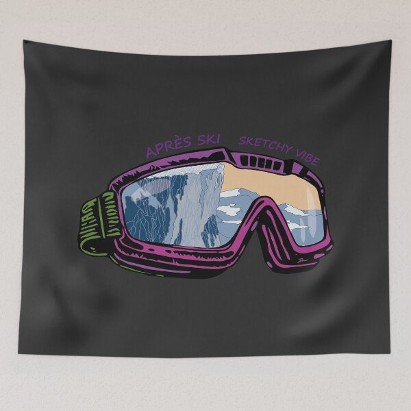 Item preview, Après Ski: Sketchy Vibe – Hand-Drawn Mountain Reflection Goggles designed and sold by SKETCHYANDGRAPHIC.