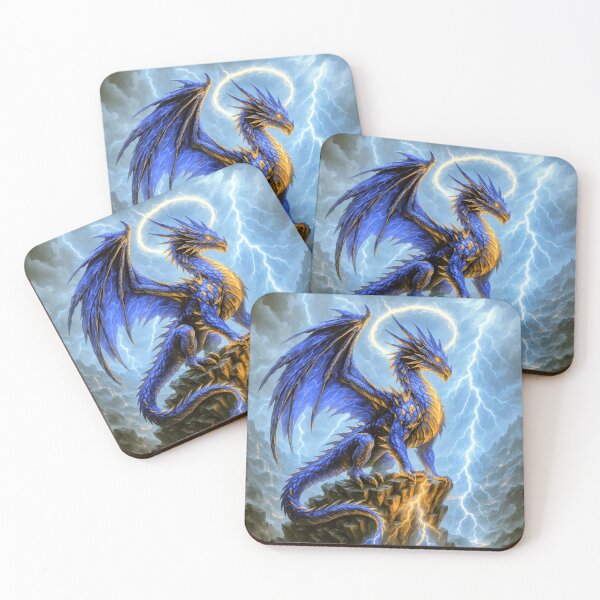 Item preview, Celestial Storm Dragon – Lightning Guardian Fantasy Art designed and sold by DrakariArt.
