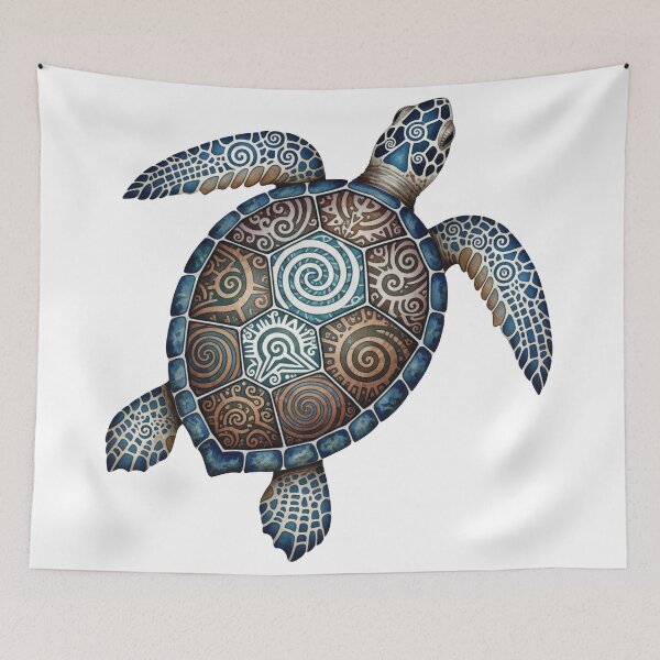 Item preview,  Ancient Tribal Sea Turtle Spiral Art designed and sold by zoughlal.