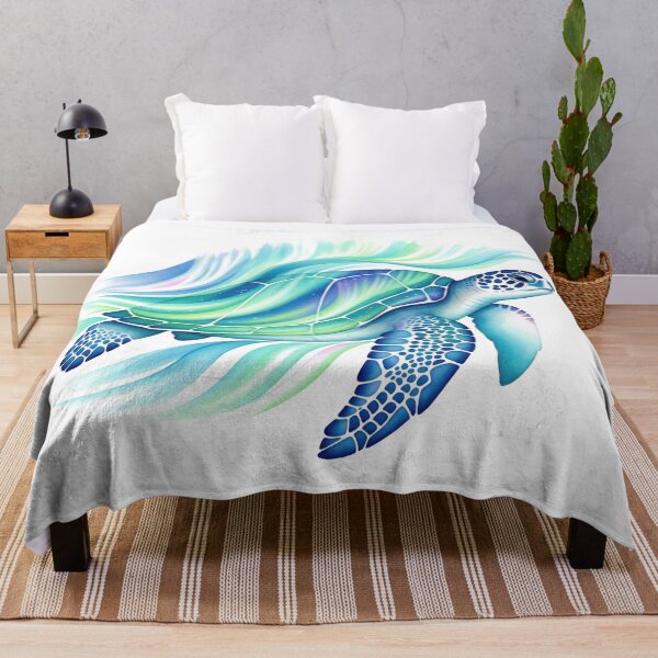 Item preview, Glowing Aurora Sea Turtle Northern Lights designed and sold by zoughlal.