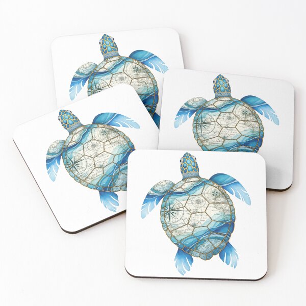 Item preview,  Vintage Nautical Map Sea Turtle Compass designed and sold by zoughlal.