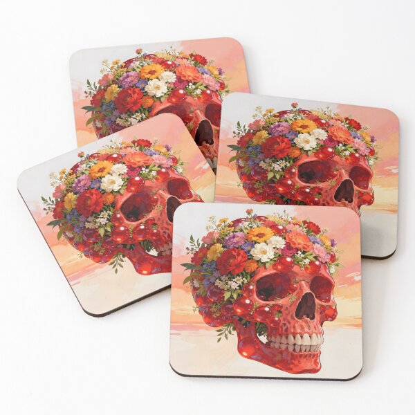 Item preview, A human skull, floral, made of red crystal designed and sold by Marcu Ioachim.