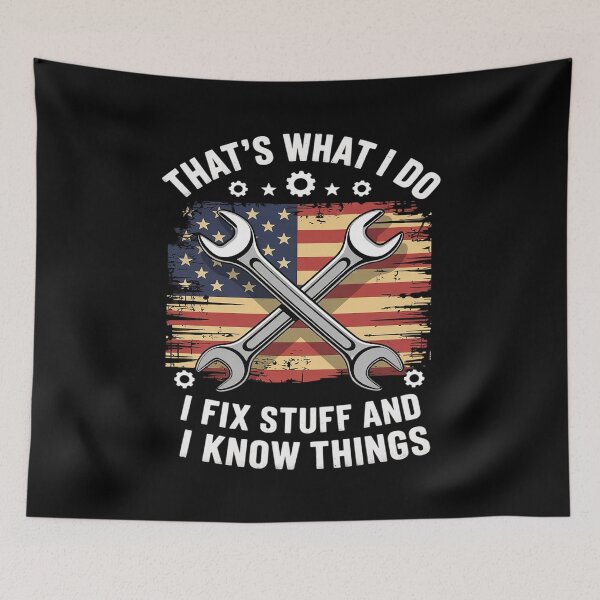 Item preview, Thats What I Do Fix Stuff USA Flag Car Mechanic Garage Men  designed and sold by VerseFarm.