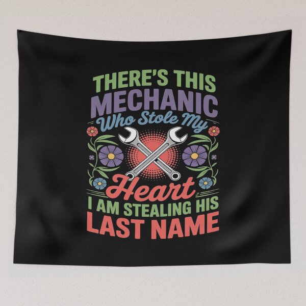 Item preview, There’s This Mechanic Who Stole My Heart Flower  designed and sold by VerseFarm.