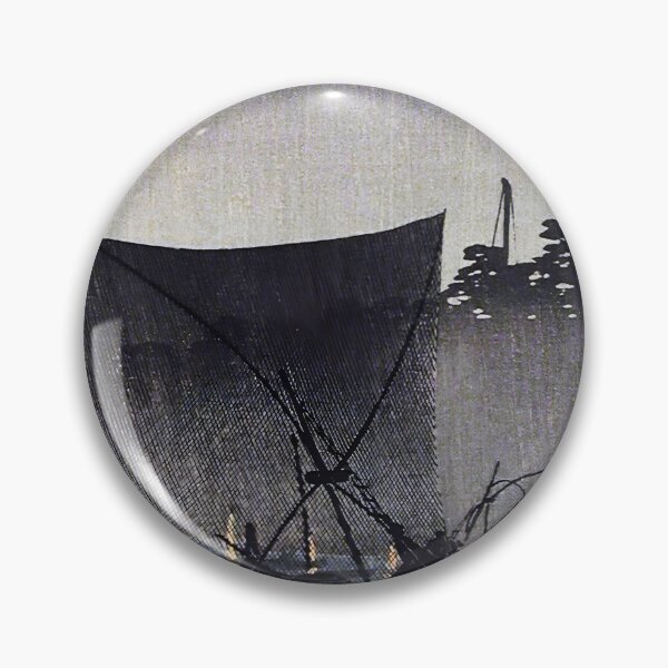 Item preview, Night Fishing Boats with Flares - Hiroaki Takahashi Vintage Print designed and sold by Open Canvas.