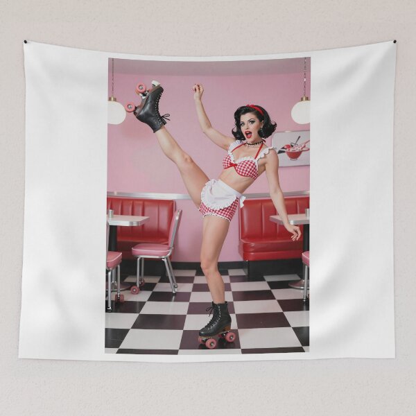 Item preview, Roller skater diner waitress balance pose designed and sold by CathryneDelamort.