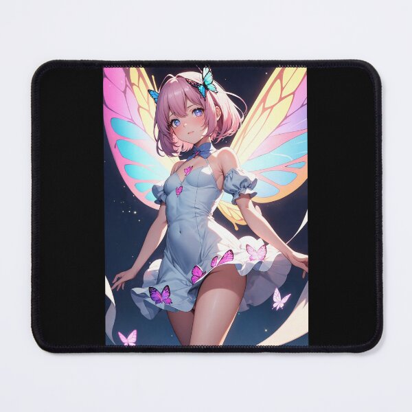 Item preview, Magical Butterfly Fairy – Ethereal Pink Haired Anime Girl in Starry Night designed and sold by iloveanimechibi.