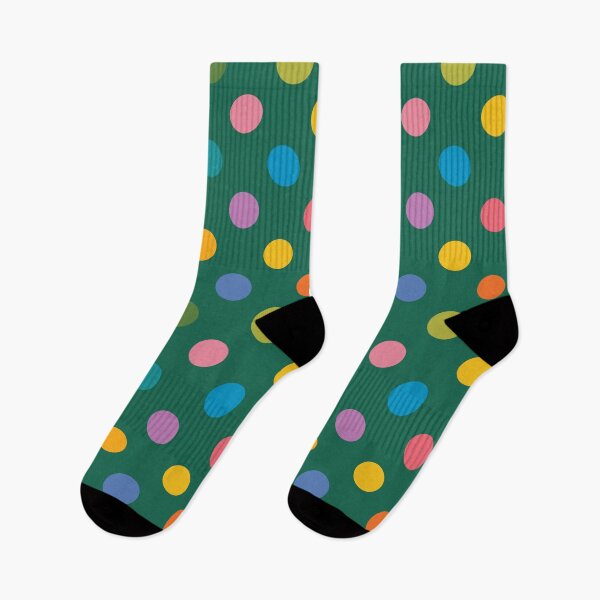 Item preview, Colorful Polka Dots on Green designed and sold by DuckyRubin.