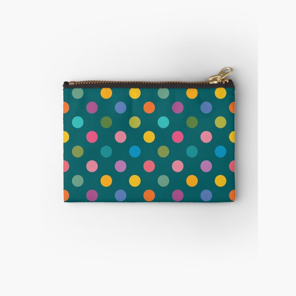 Item preview, Colorful Polka Dots on Teal designed and sold by DuckyRubin.