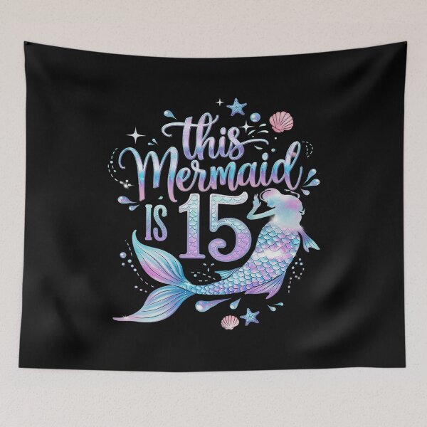 Item preview, 15th Birthday Girls 15yr 15 Year Old Mermaid Bday  designed and sold by MarkLeedsArt.