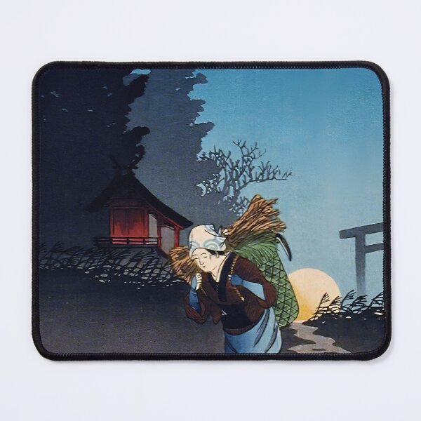 Item preview, Woman Carrying Firewood at Sunset - Hiroaki Takahashi Vintage Print designed and sold by Open Canvas.