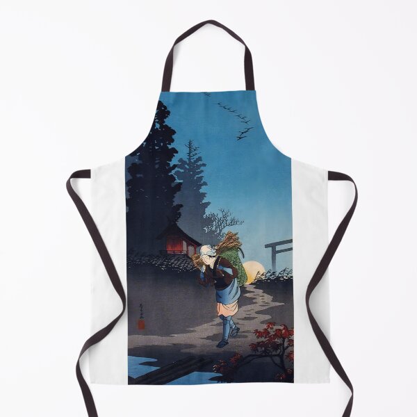 Item preview, Woman Carrying Firewood at Sunset - Hiroaki Takahashi Vintage Print designed and sold by Open Canvas.