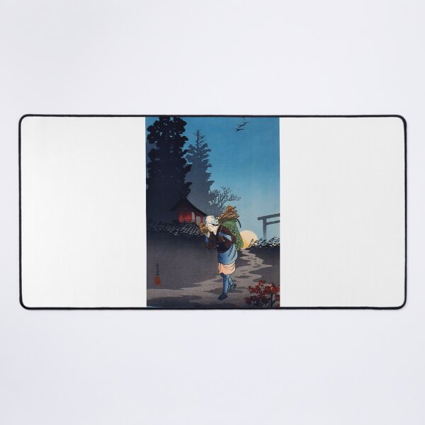 Item preview, Woman Carrying Firewood at Sunset - Hiroaki Takahashi Vintage Print designed and sold by Open Canvas.