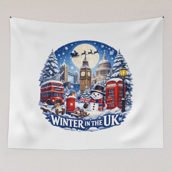 Item preview, Winter in the UK – Festive London Christmas Illustration | British Winter Scene Art designed and sold by GarnerSupplyCo.