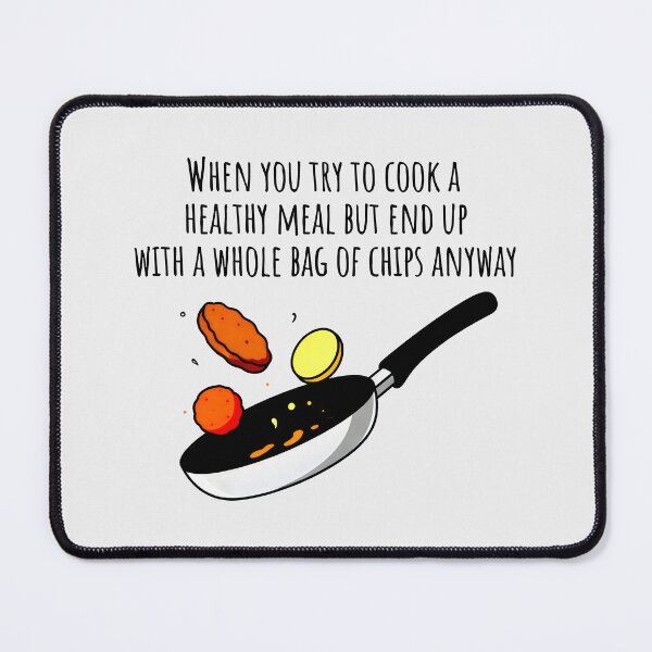 Item preview, Funny Cooking Fail Healthy Meal vs Bag of Chips Sarcastic Art designed and sold by SplashTastic.