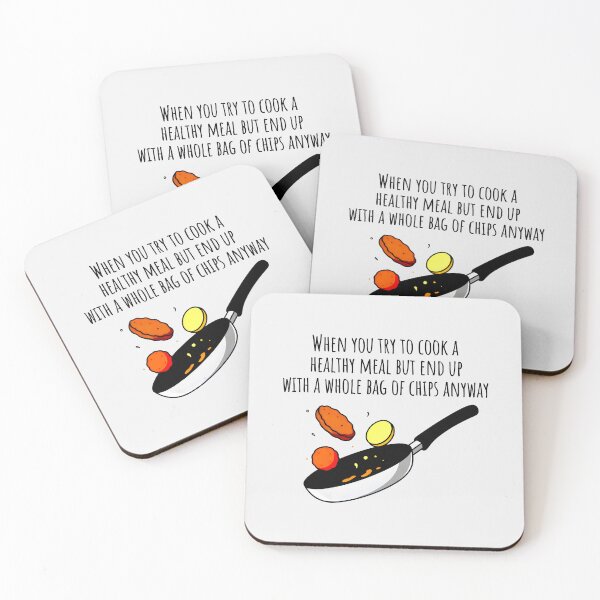 Item preview, Funny Cooking Fail Healthy Meal vs Bag of Chips Sarcastic Art designed and sold by SplashTastic.