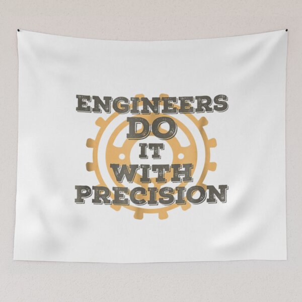 Item preview, Engineers Do It With Precision Gear Typography Humor Design designed and sold by DaphoLatara.